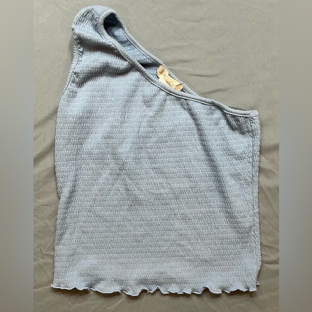 Altar'd State Light Blue One-Shoulder Top